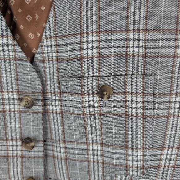 Murano Size S Men's Plaid‎ Button up Vest and matching pants Hipster - Picture 3 of 10